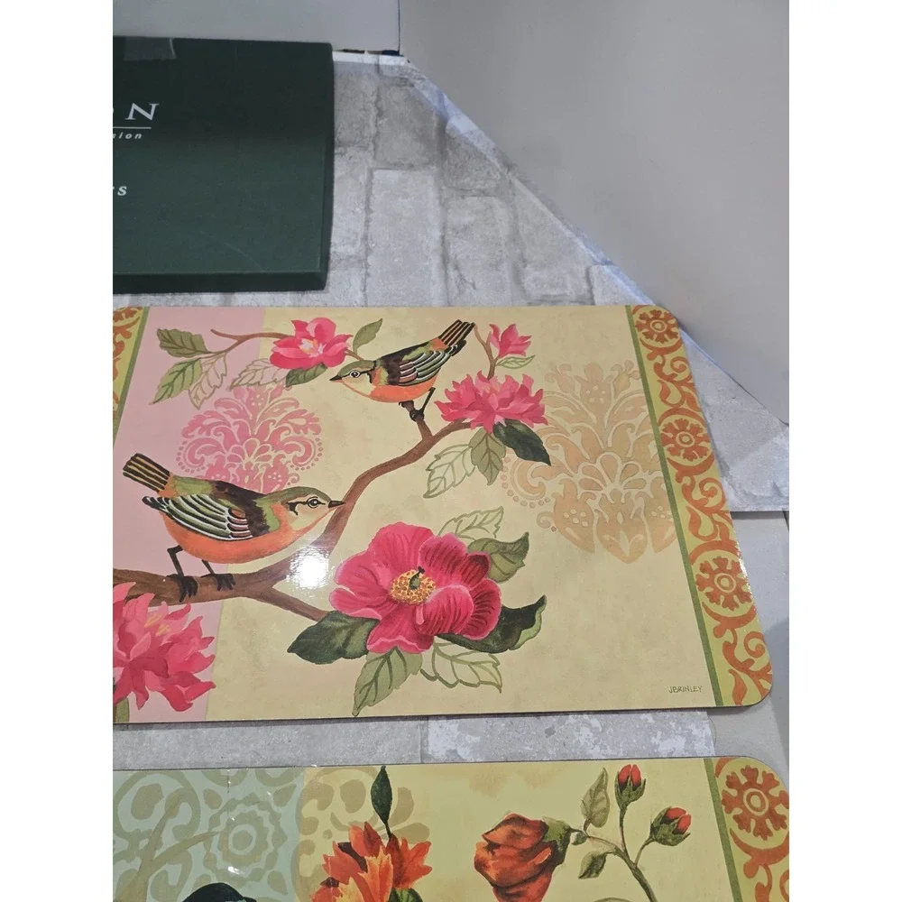 Jason‎ Cork Backed Placemats Set of 4 Colorful Bird Study 11